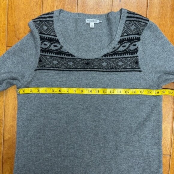 Toad & Co Womens Lambswool Aleutia Crew Sweater Size L Gray Minimalist Lagenlook - Picture 10 of 10